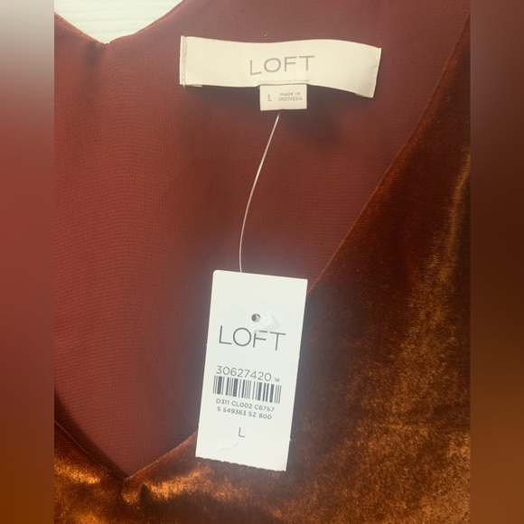 Loft NWT SZ Large Burnt Orange Velvety Tank - Picture 2 of 7